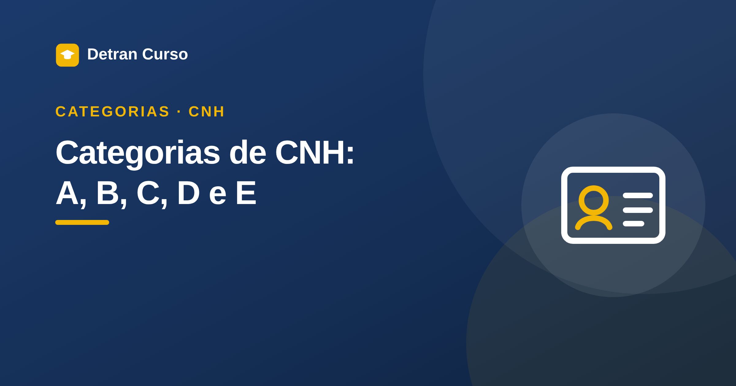 Categorias de CNH: A, B, C, D e E